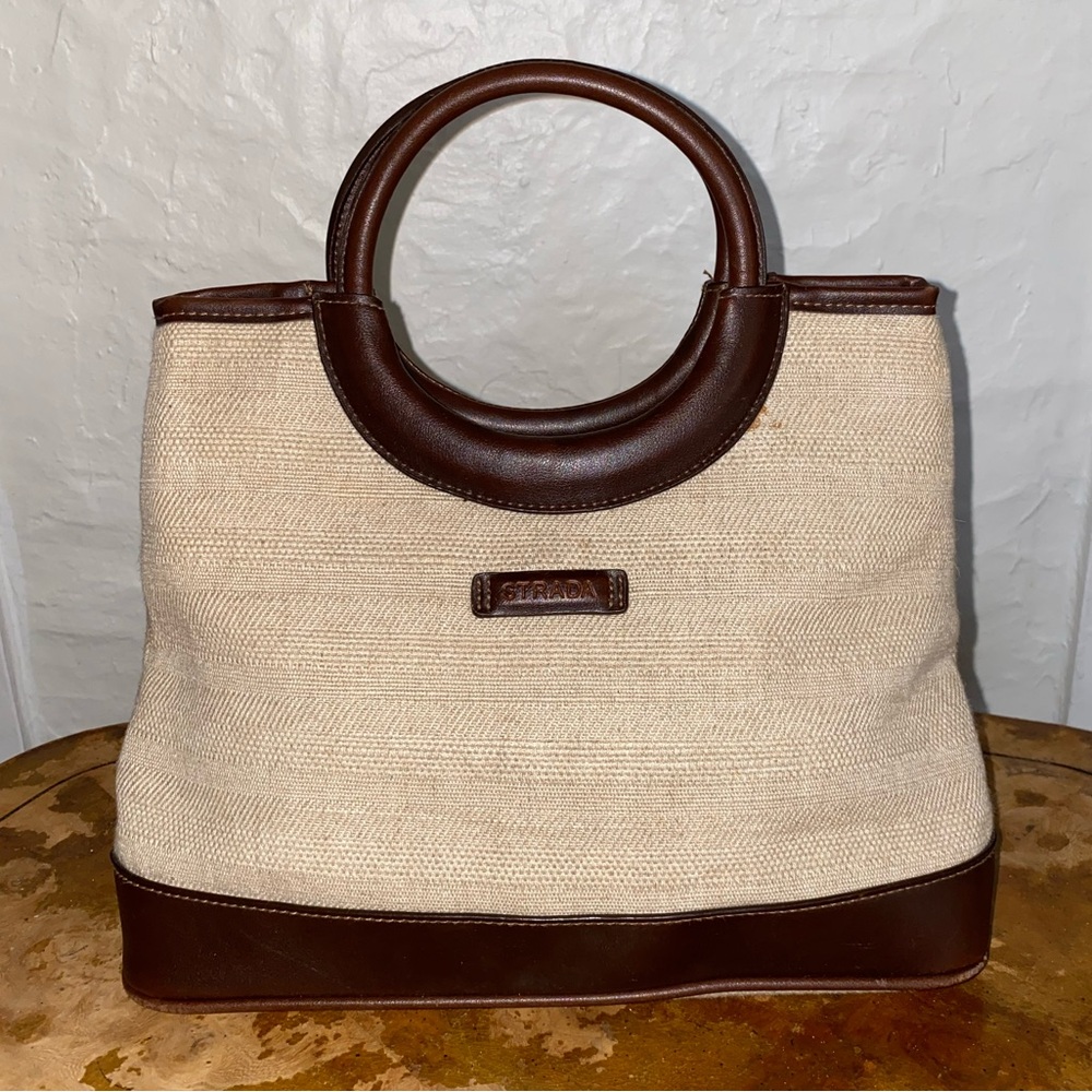 Strata Leather Canvas Small Tote bage